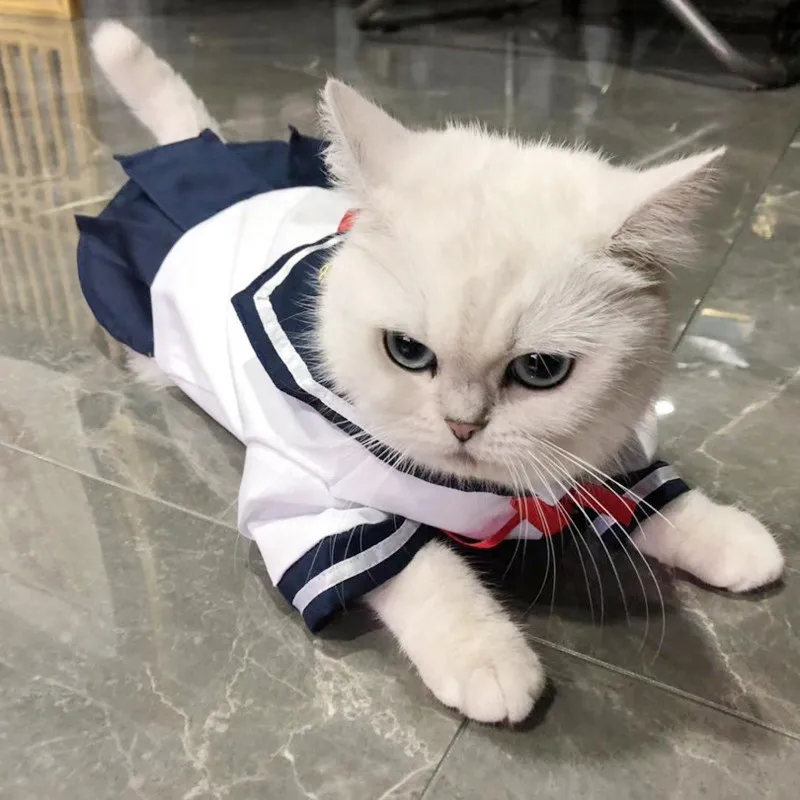 Pet Jk Uniform Clothes Cat Dog Cute Shirt Gonna Teddy Vip Thin Princess Dress