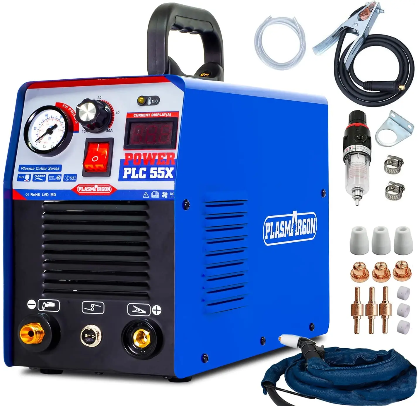 Macchina Da Taglio Plasmargon Cut55 Igbt Cnc Plasma Cutter Saldatrice Inverter Hf Luft Schneiden 12Mm 50A 110V/220V