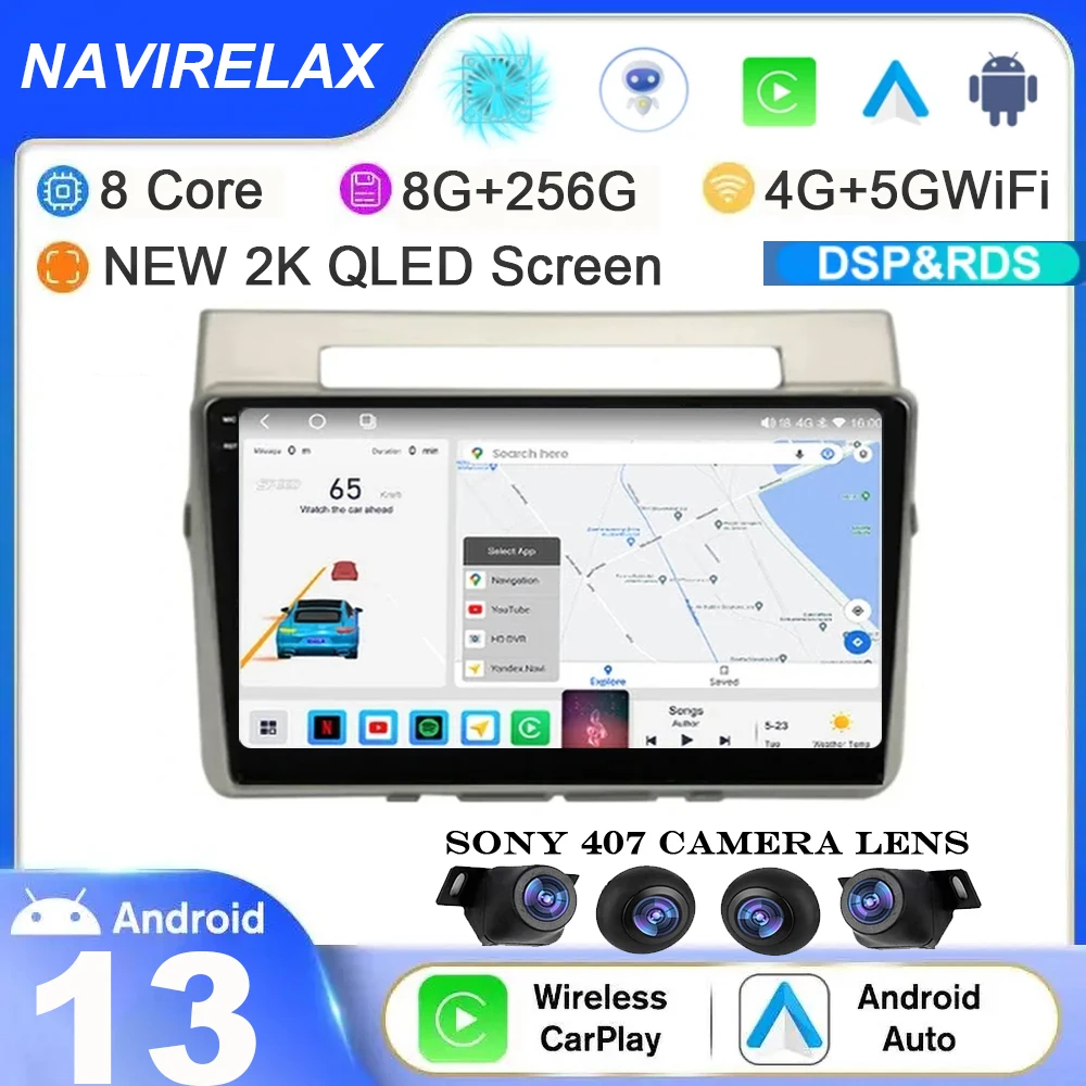 Android 13 Autoradio Per Toyota Corolla Verso Ar10 2004-2009 Lettore Multimediale 2Din Carplay Stereo Navi Gps Unità Principale Audio Qled
