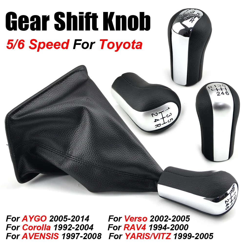 5 Velocità Pomello Del Cambio Gearstick Ghetta Boot Per Toyota Corolla Verso Rav4 Avensis Yaris / Vitz Aygo