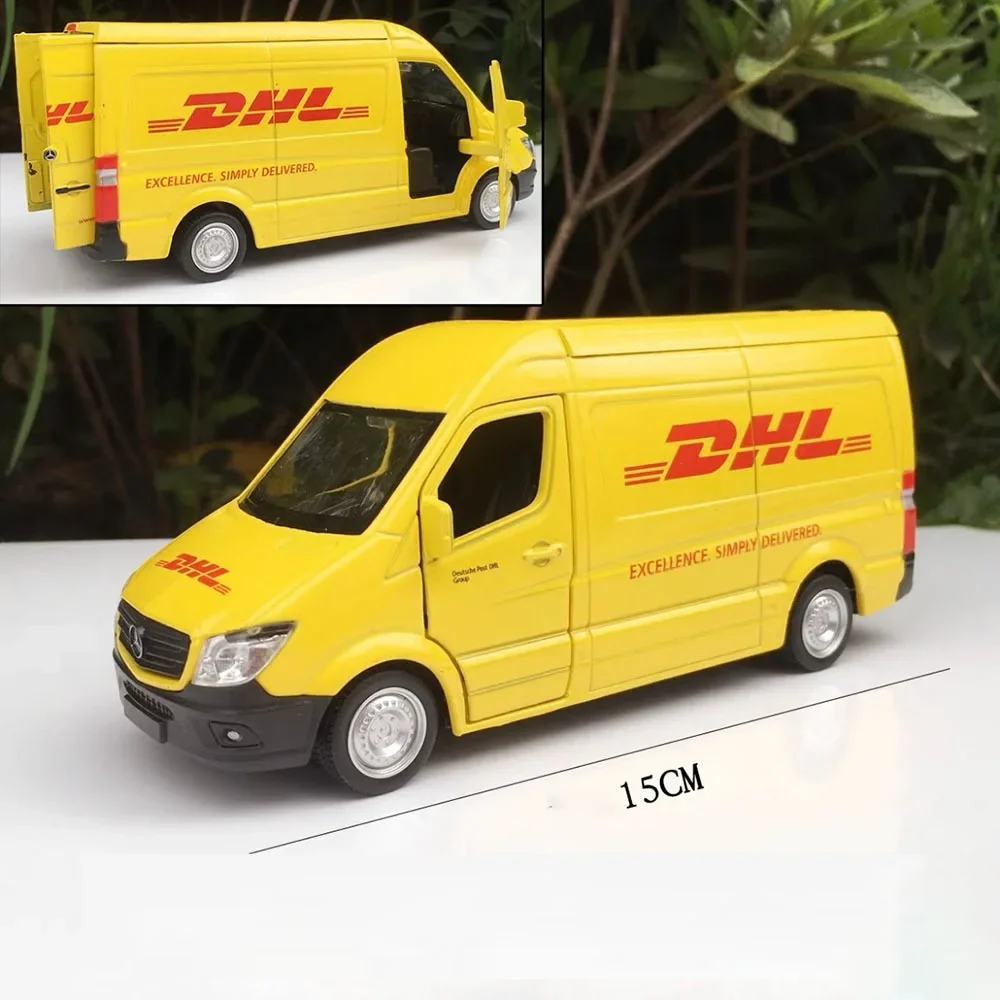 1:36 Dhl Express Delivery Modello Di Camion Giocattolo Sprinter Mpv Modello Di Simulazione Statica Pressofuso In Lega Di Veicoli Aziendali Per Regali 