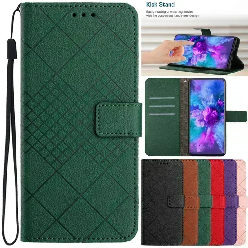 Flip Case Per Vivo Y16 4G V2204 Custodie Per Portafogli In Pelle Rombica Su Per Vivo Y16 Y22 Y35 Y56 Y22S Y78Plus Y77 Y77E Guscio Del Telefono