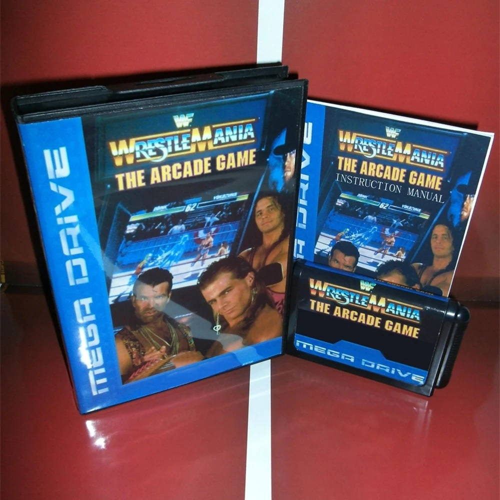 Nuovo Arrivo Wrestle Mania 16Bit Md Game Card Con Scatola Al Dettaglio E Libro Manuale Per Sega Mega Drive/ Genesis