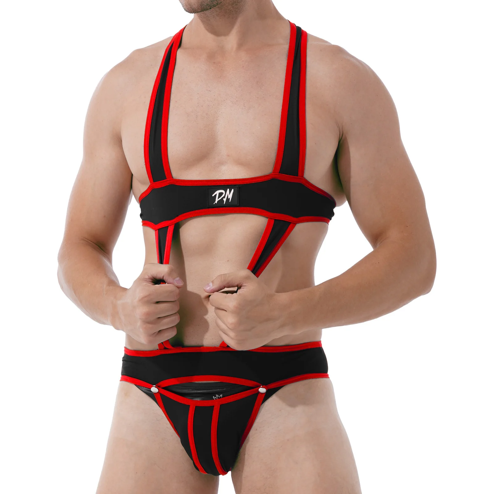 Mens Sexy Scava Fuori Body Jockstrap Bodywear Intimo Wrestling Canottiera Body Tute Bretelle Sexy Orsacchiotti Intimo