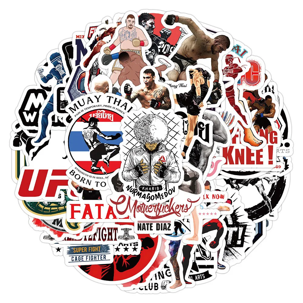 10/30/52Pcs Cool Boxing Wrestling Sport Cartoon Stickers Fai Da Te Laptop Bagagli Skateboard Graffiti Decalcomanie Divertimento Per Giocattoli Per Bam