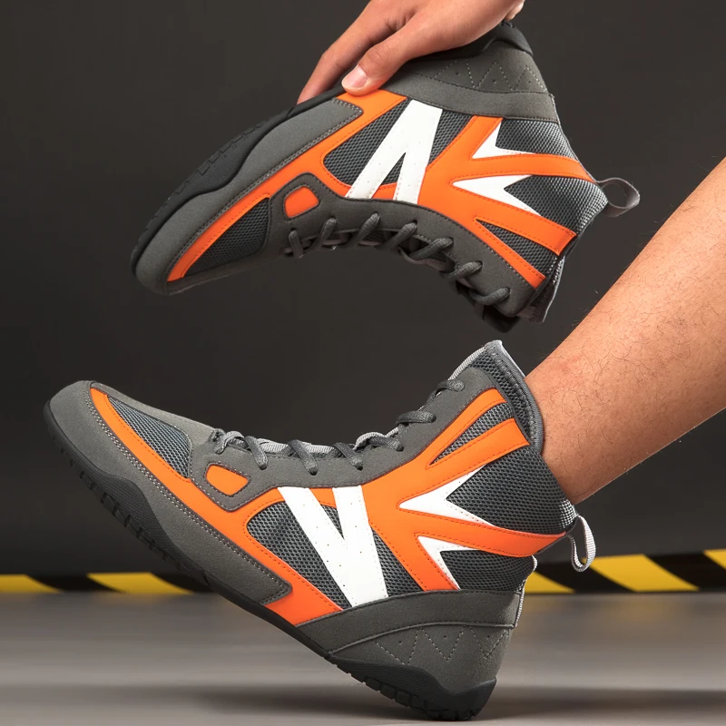 36-46 Scarpe Da Boxe Alte Uomo Donna Suola In Gomma Professionale Scarpe Da Wrestling Traspiranti Scarpe Indossabili Taglie Forti