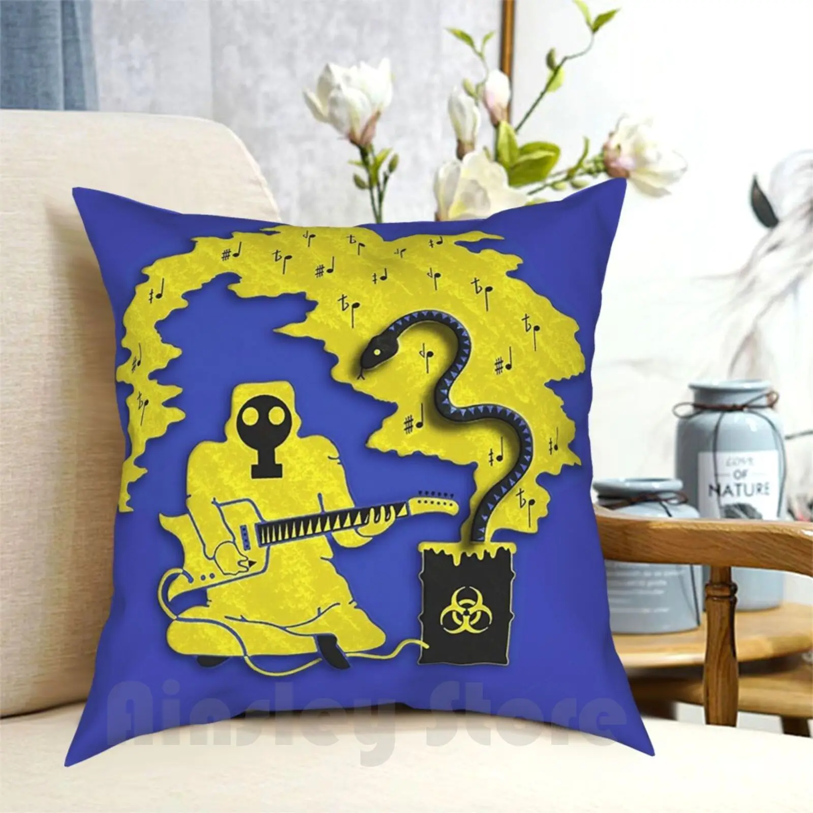 King Ventriglio Lizard Wizard Microtonale Banana Album Cover Federa Stampata Home Soft Throw Pillow King Ventriglio King
