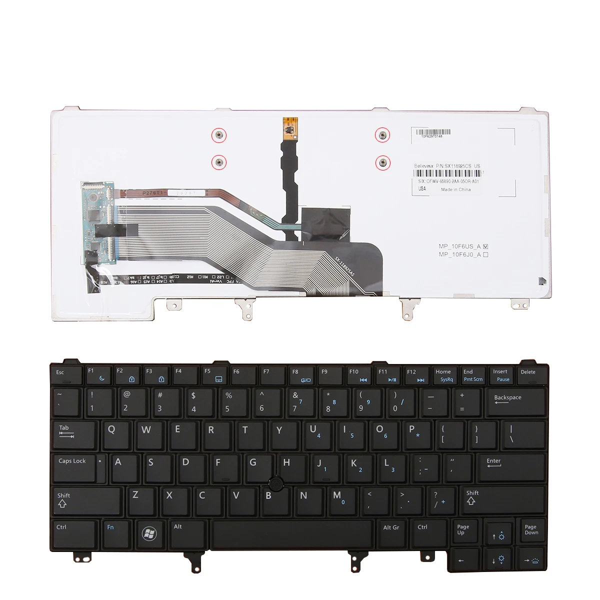 Nuova Tastiera Per Dell E6420 E6430 E5420 E5430 E6220 E6320 E6330 E6420 Us Nero Retroilluminato