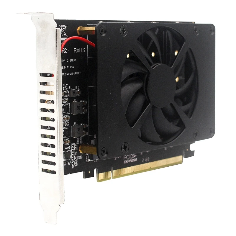 4 M.2 Nvme Ssd Pcie X16 Adattatore Pci Express 4.0 X16 Switch A 4 Porte Scheda Adattatore M.2 Supporta Raid Pcie Bifurcation