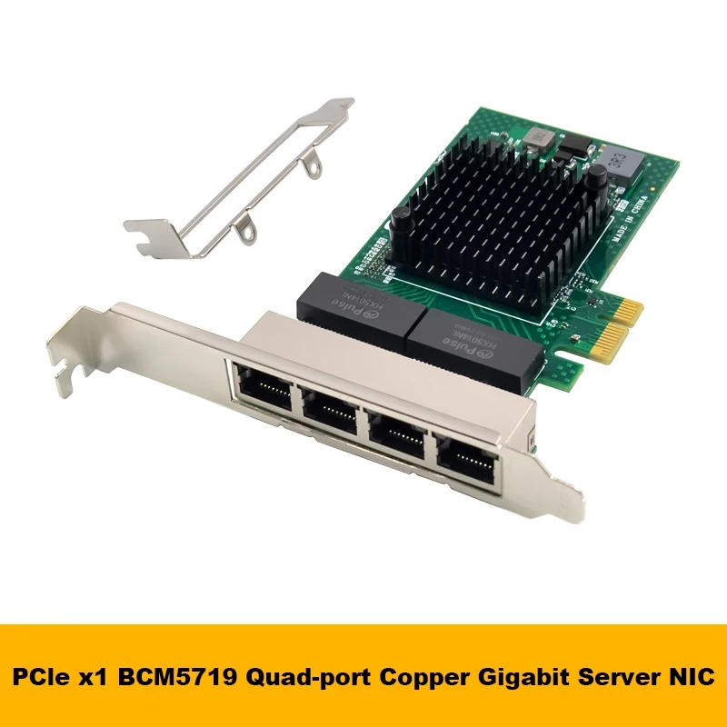 Bcm5719 Adattatore Di Rete Pci-E X1 Scheda Di Rete Gigabit A 4 Porte Adattatore Per Server Ethernet Adattatore Per Scheda Di Rete Pci-E