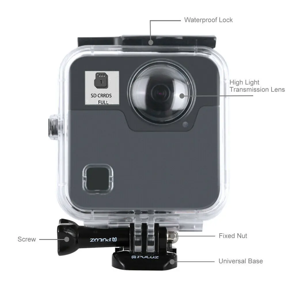 45M Waterproof  Housing Diving Case For Gopro Fusion, With Buckle