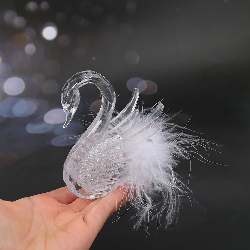 Swan Feather Crystal Swan Happy Birthday Cake Topper Crown Swan San Valentino Cake Topper Torta Di Compleanno Decorazioni Di Peluche Love