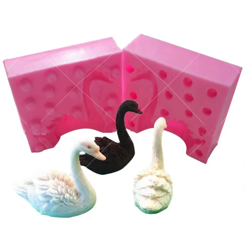 3D Cute Swan Molding Stampo In Silicone Fai Da Te Fondente Torta Al Cioccolato Decorazione Cucina Strumenti Di Cottura Sapone Candela Argilla Stampo I