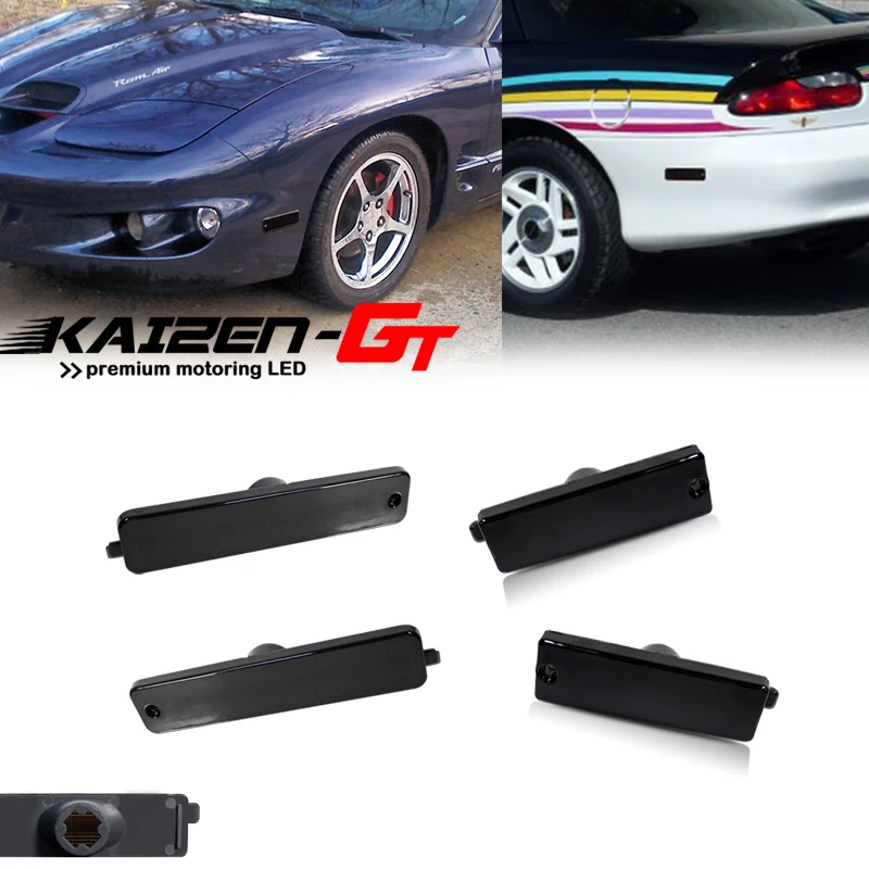 Lente Affumicata Car Front / Rear Side Marker Light Housing Gusci Per 1998-2002 Pontiac Firebird Fender Flare Light, Nessuna Lampadina/Presa