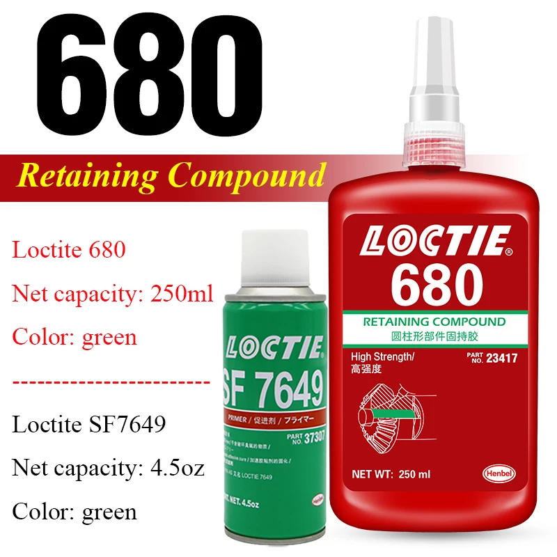 Acceleratore Anaerobico Della Colla Sf7649 Della Tenuta Del Cilindro Allentato Ingranaggio Adesivo Ad Alta Resistenza Del Cuscinetto 250Ml Loctite 680