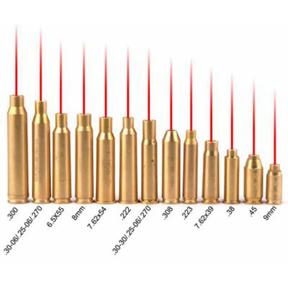 Red Dot Laser Brass Boresighter 9Mm Cal.308 .223 30-06.45 7.62X39.270 Cartuccia Boresight Per Cannocchiale Accessori Da Caccia