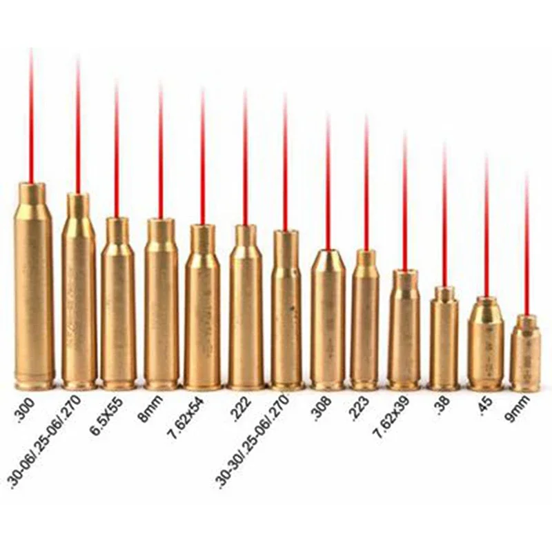 9Mm .223 .308 Laser Bore Sight Red Dot Brass Boresighters 12Ga 7.62 X39 Boresighter Cartuccia Sighter Per La Regolazione Del Cannocchiale