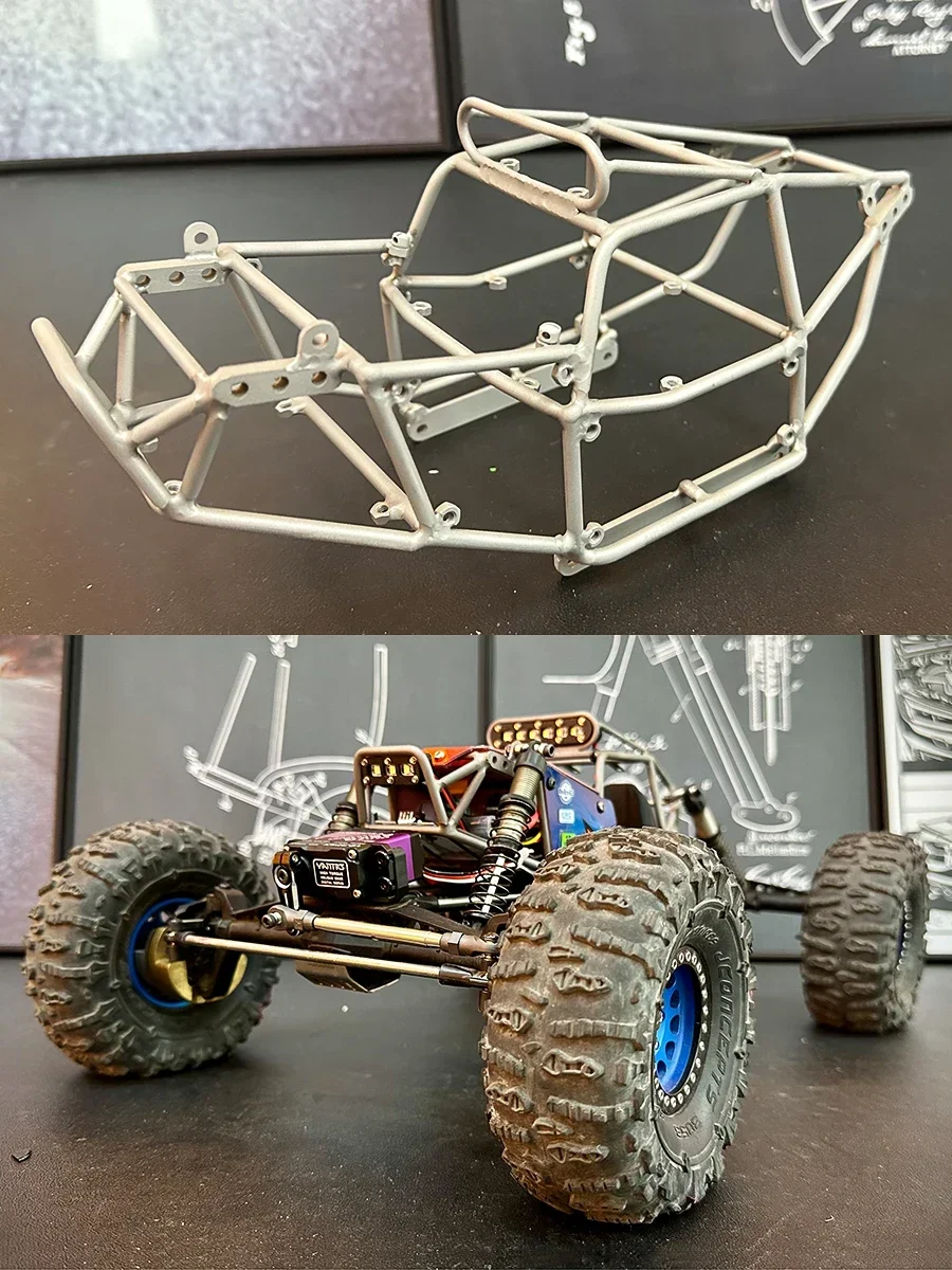 Tc4 Titanium Velociraptor Tube Frame Chassis Roll Cage Per 1/10 Rc Rock Crawler Axial Capra Utb10 1.9 Unlimited Trail Buggy