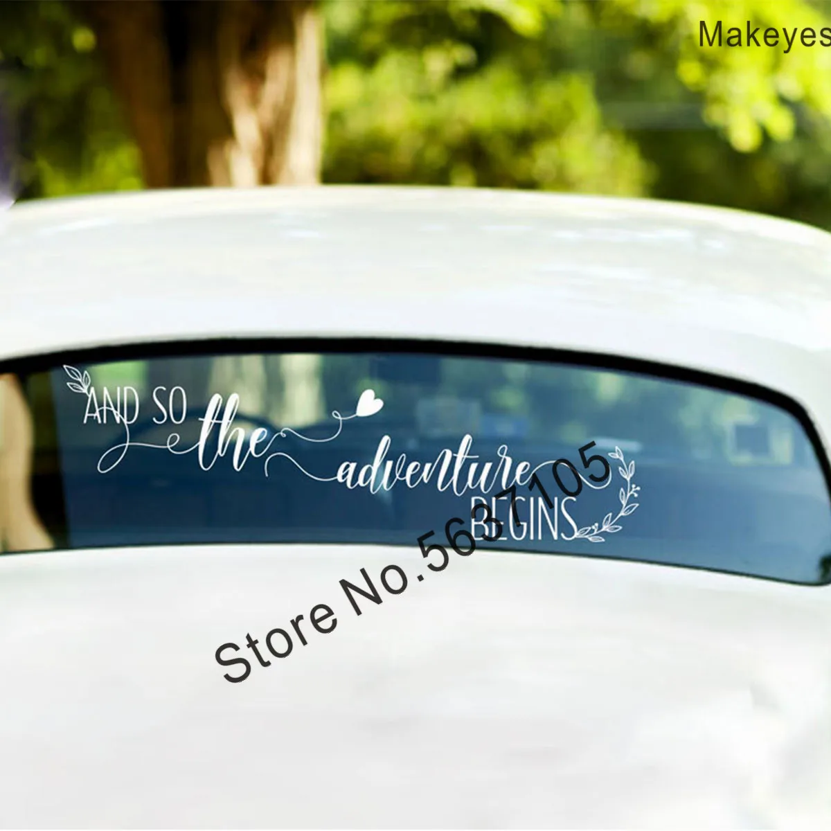 Makeyes Citazioni Avventura Inizia Da Parete Auto Decal Nozze Sposi Auto Della Decorazione Del Vinile Di Disegno Della Decorazione Parole Dolce Adesiv
