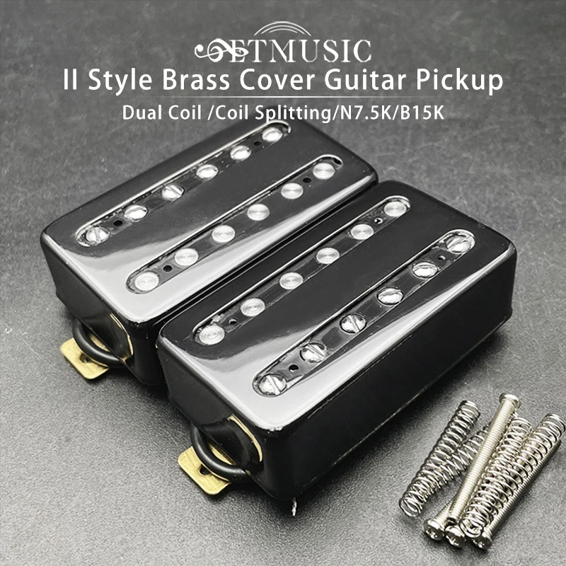 Coperchio In Ottone Stile Ii Pickup Per Chitarra Elettrica Pickup Coil Splitting Pickup Humbucker Dual Coill Pickup N7.5K/B15K Uscita Nero