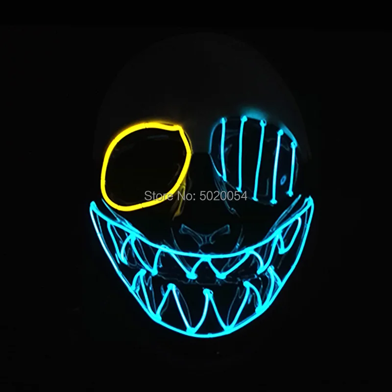 Giorno Di Paga Led Rave Mask Led Halloween Mask Dance Dj Happy El Wire Mask Per Carnival Masque Halloween Easter Birthday