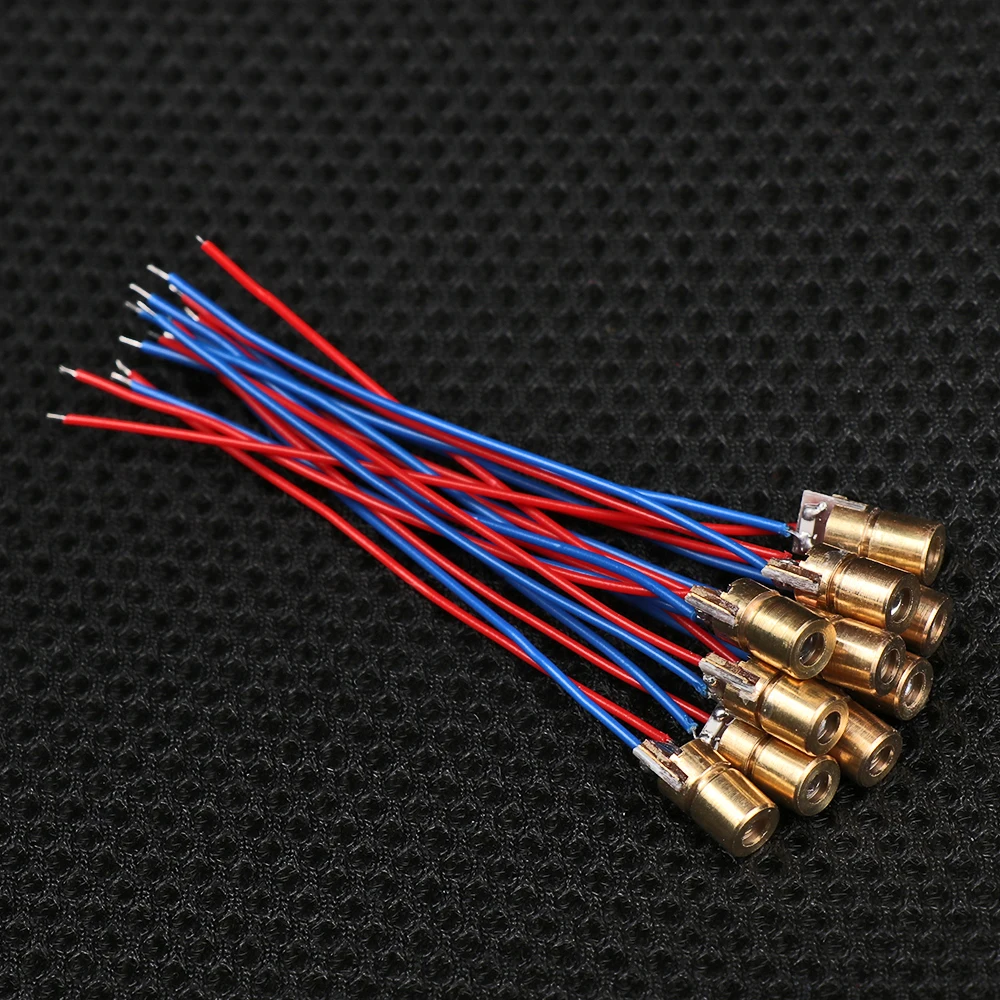 1/3/5/10 Pz 650Nm 6Mm 3/5V 5 Milioni Di Watt Testa Di Rame Mini Diodi Laser Regolabili Laser Dot Diodo Modulo Vendita Calda