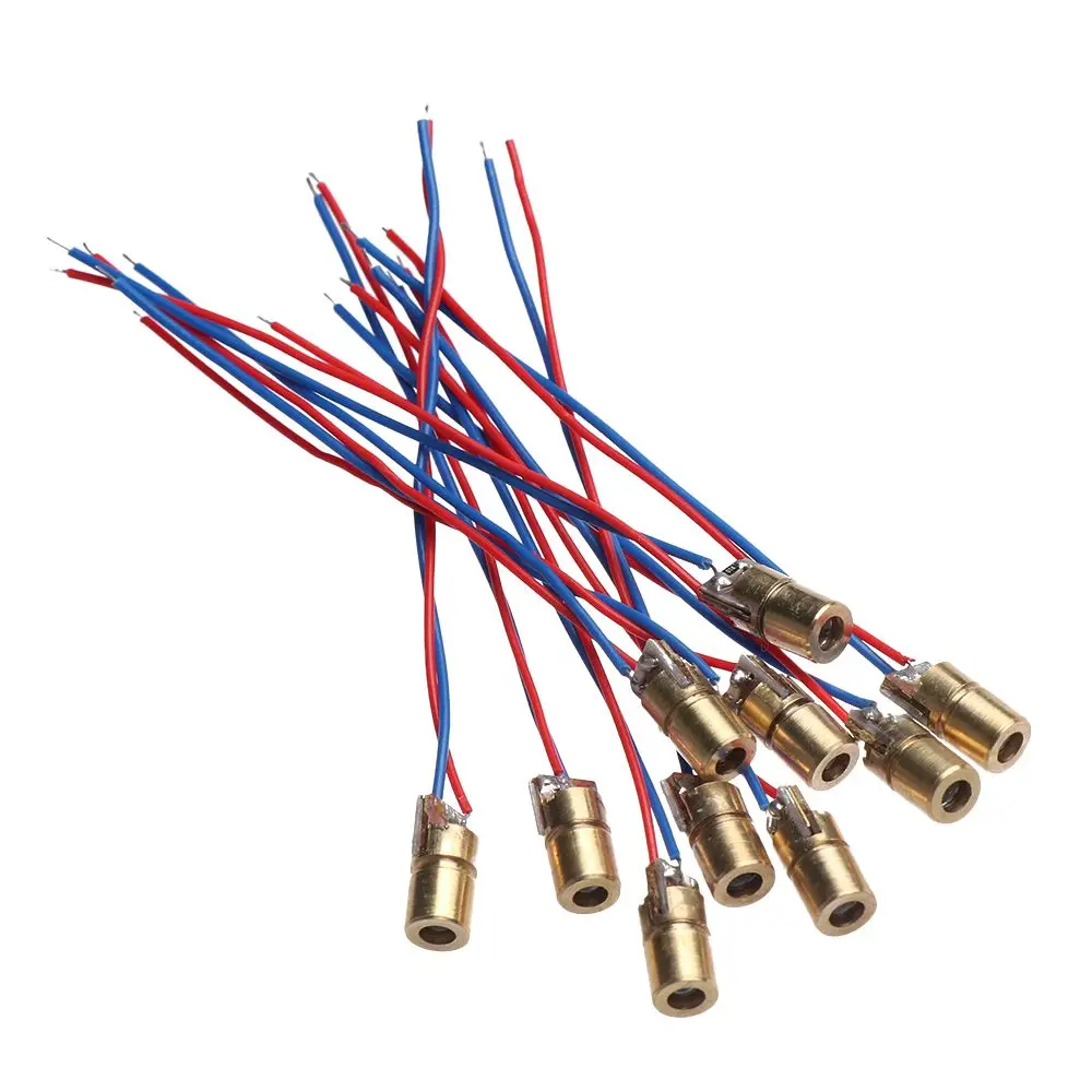 1/3/5/10 Pz Di Alta Qualità 5 Milioni Di Watt Testa Di Rame Mini 650Nm 6Mm 3/5V Laser Regolabili Dot Diodo Modulo Diodi Laser