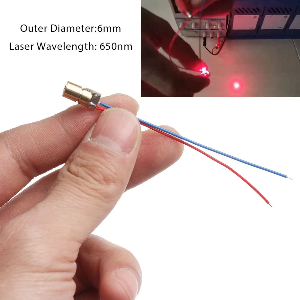 1/3/5/10 Pz Di Alta Qualità 5 Milioni Di Watt Red Sight Mini Diodi Laser 650Nm 6Mm 3/5V Laser Regolabili Dot Diode Module