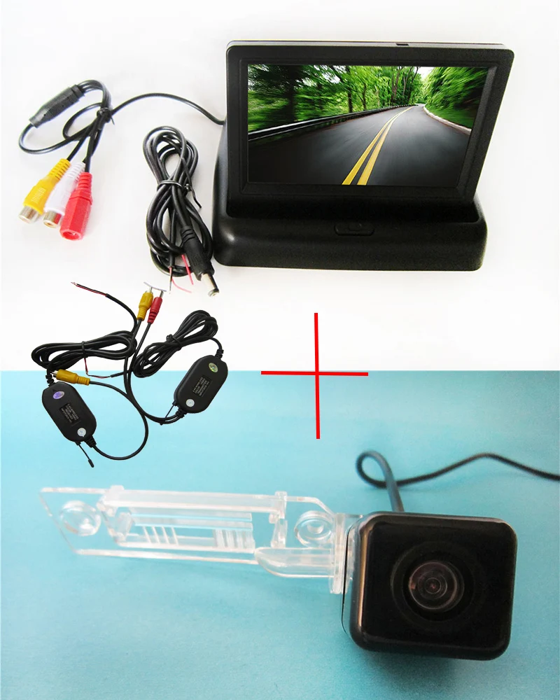 Wirelelss Car Rear View Camera Per Vw Golf Passat Touran Caddy Superbo/T5 Transporter/Multivan, Con 4.3 Pollice Monitor Pieghevole
