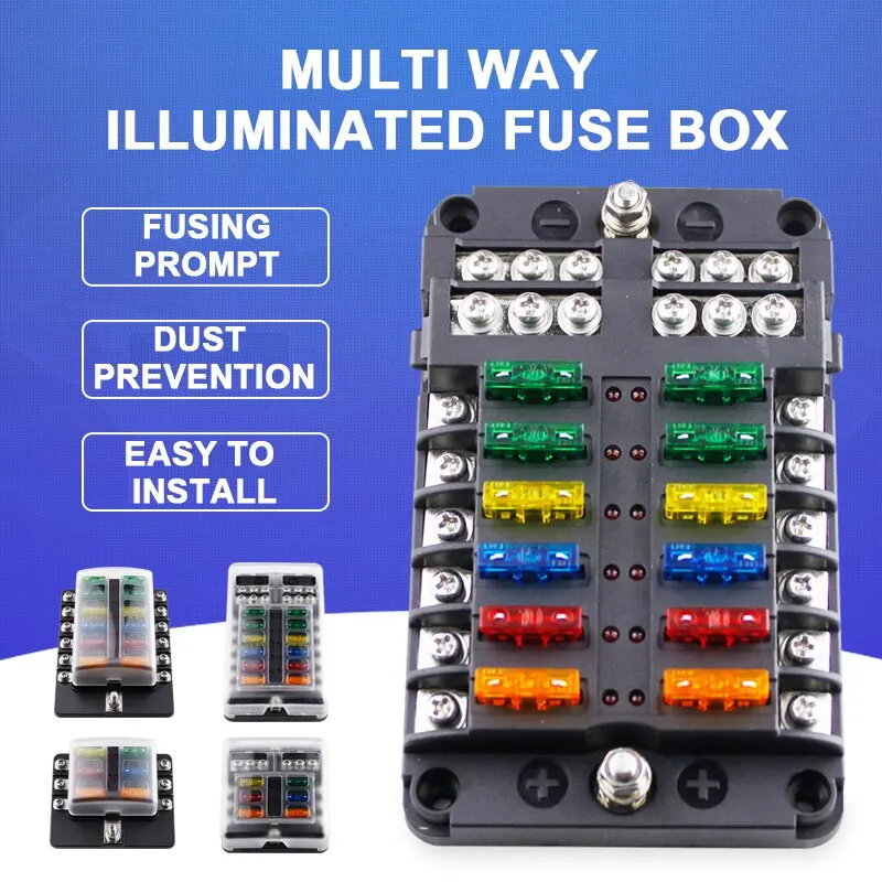 Portafusibili Per Auto E Barca Con Portafusibili A Lama A 6 Vie A 12 Vie Per Utensili Ac Condizionatore D'Aria Audi A3 Vw T5 Multivan Mazda3