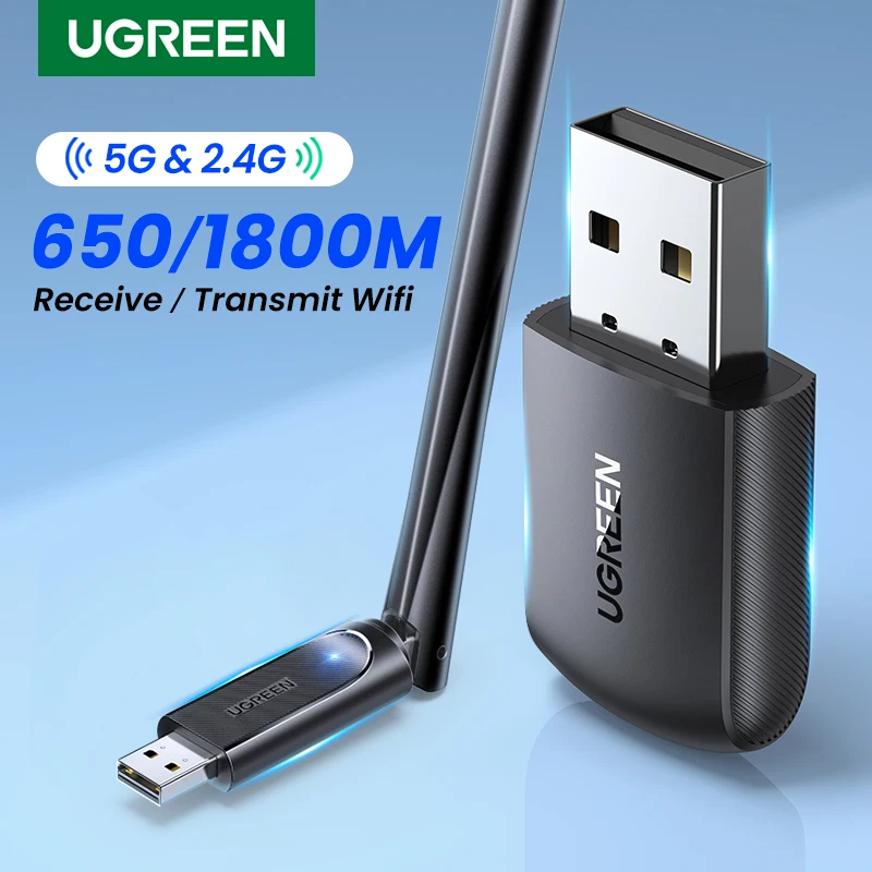 Adattatore Wifi Ugreen Ac650/Ac1300 5G E 2.4G Wifi Usb Ethernet Per Pc Laptop Desktop Windows Linux Wifi Antenna Dongle Scheda Di Rete