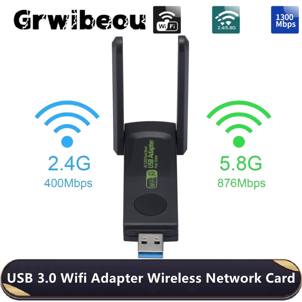 Adattatore Wifi Usb Wifi5 Dual Band 5G E 2.4G Dongle Per Scheda Di Rete Wifi Usb Per Desktop Laptop Antenna Wifi Scheda Di Rete Ethernet Usb