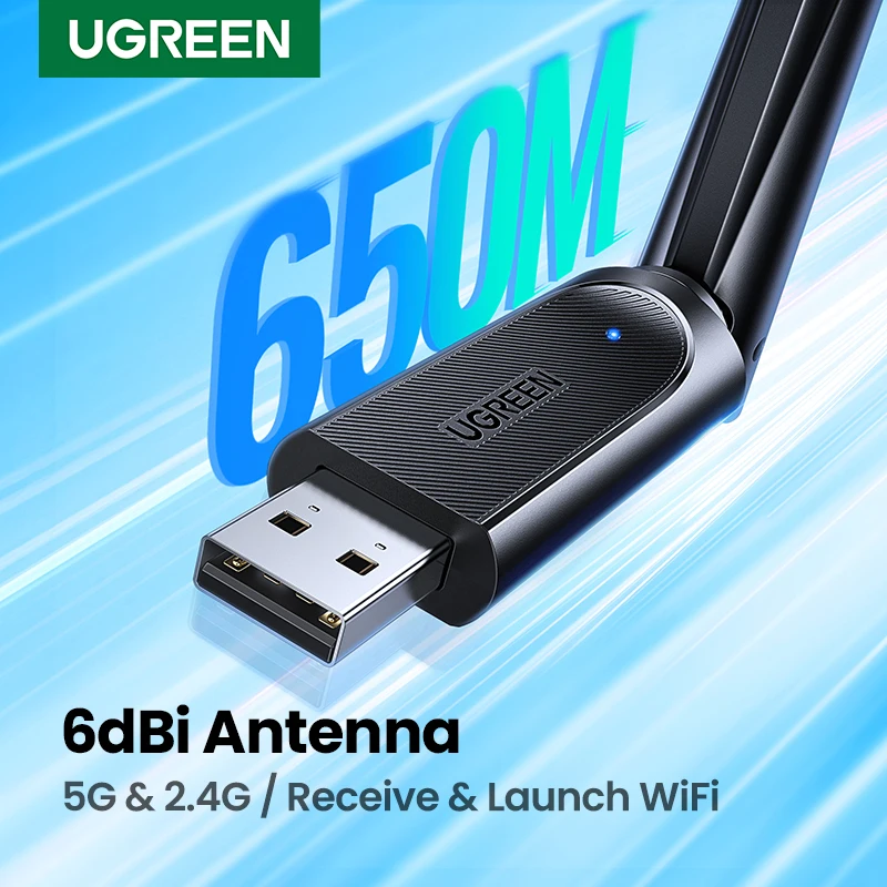 Adattatore Wifi Ugreen Ac650/Ac1300 Antenna 5G E 2.4G Wifi Usb Per Pc Computer Windows Usb Adattatore Ethernet Scheda Di Rete Dongle Wifi