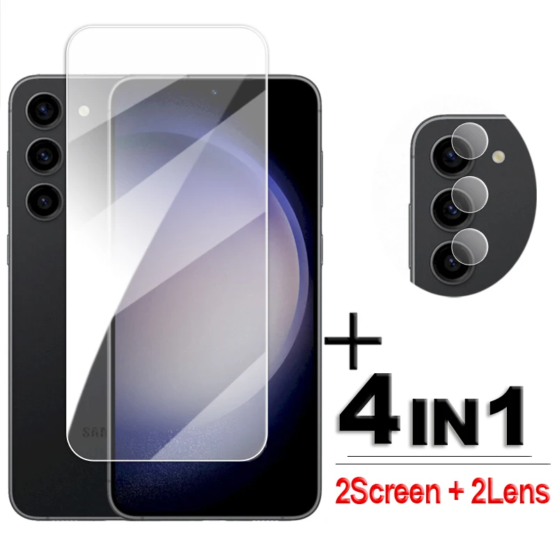 Per Samsung Galaxy S23 Plus Glass Full Glue Clear Screen Protector Galaxy S23 + S23 Plus 5G Vetro Temperato Samsung S23 Lens Flim