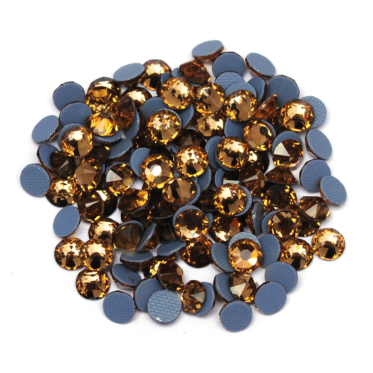 Light Colordo Topaz Glass Hot Fix Strass Crystal Flatback Iron On Glitter Strass Stones Decorazione Dell'Indumento