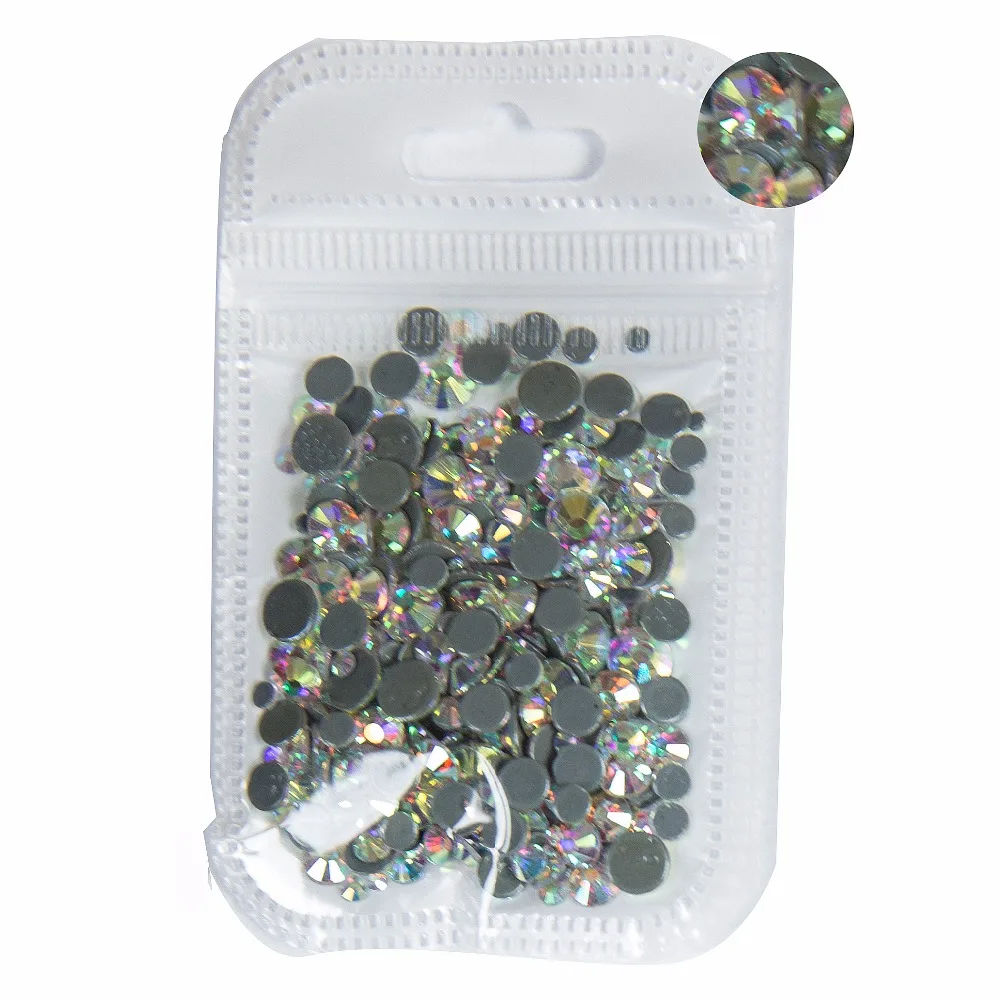 Aaaa + Best Quality Crystal Ab Mix Size Hot Fix Strass Più Lucido Super Bright Nail Art Hotfix Iron On Stones. 10 Grammi