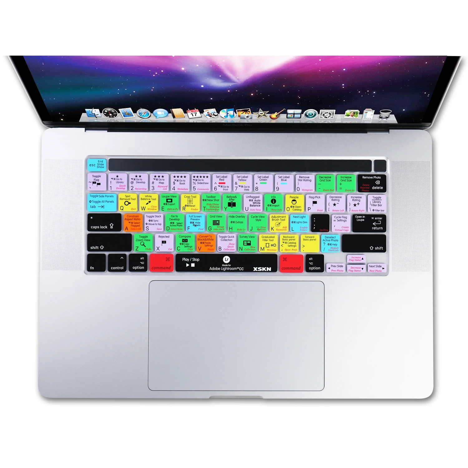 Xskn Lightroom Classic/Lightroom Cc Collegamenti Tastiera Cover Skin Per Il Nuovo Macbook Pro 16 Pollici A2141 Con Touch Bar Versione Usa