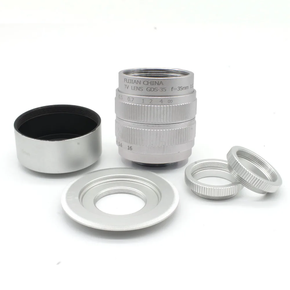 Glorystar 35Mm F1.7 Cctv Tv Movie Lens + Mount + Hood Per Sony Nex