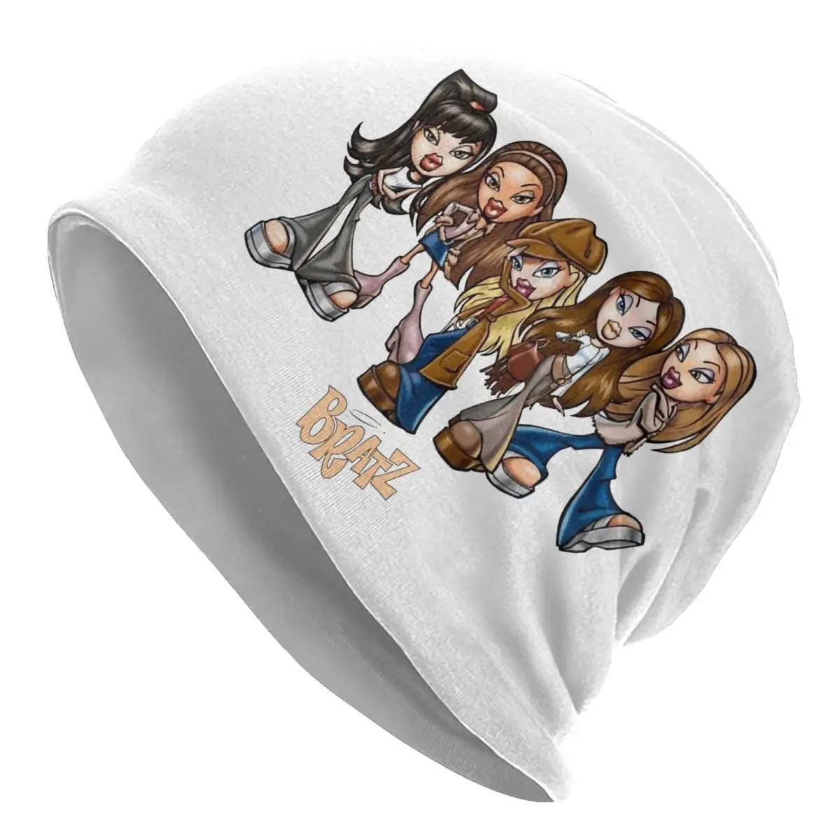 Y2K Harajuku Fashion Streetwear Cartoon Bonnet Hats Fashion Outdoor Bratz Skullies Berretti Cappelli Uomo Donna Caldo Doppio Uso Cap