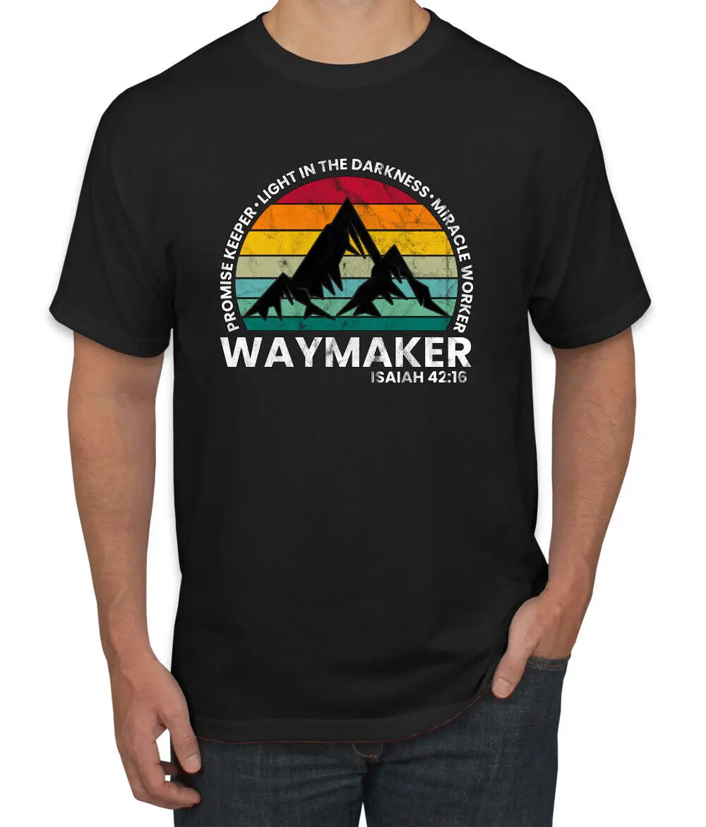 Waymaker Miracle Worker Promise Keeper Inspirational Faith Men Tshirt