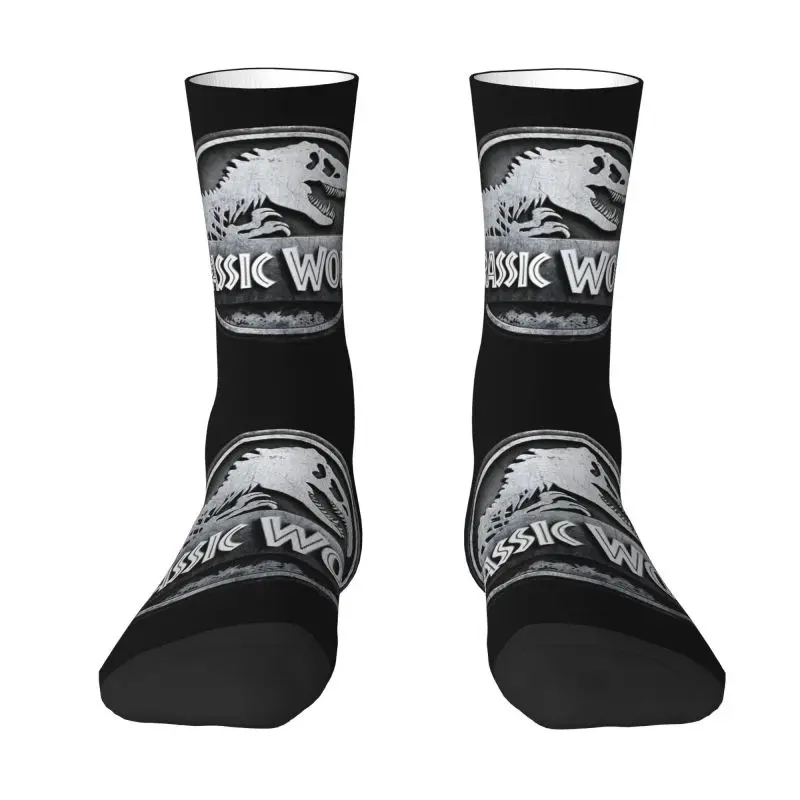 Kawaii Mens Jurassic Park Dress Socks Unisex Warm Breathbale 3D Print Dinosaur Print Crew Socks