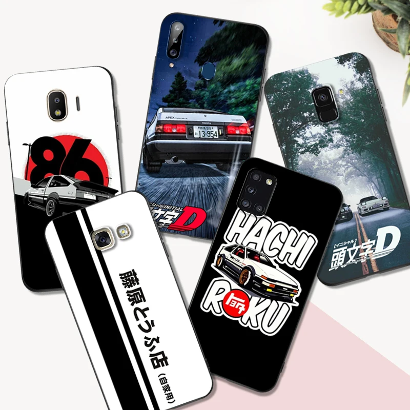 Custodia In Tpu Nero Per Samsung Galaxy A6 A8 A9 2018 Plus Iniziale D Ae86