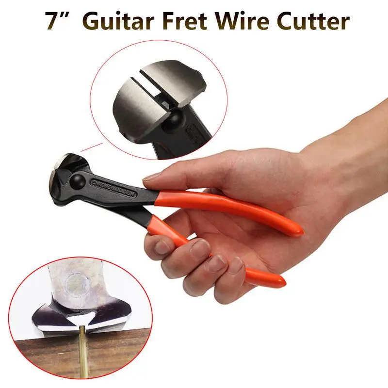 7 "Guitar Bass Fret Wire Nipper Puller Pinza String Cutter Liutaio Strumento Forbici Acciaio Inossidabile