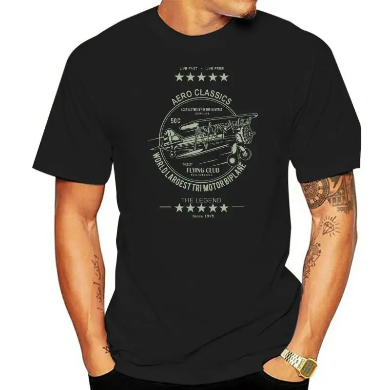 New 2022 Summer Style T-Shirt Print Tee Shirt Per Uomo Flying Club Shirt Aero Club Rc Flugzeug Classic Flieg Vintage T Shirt