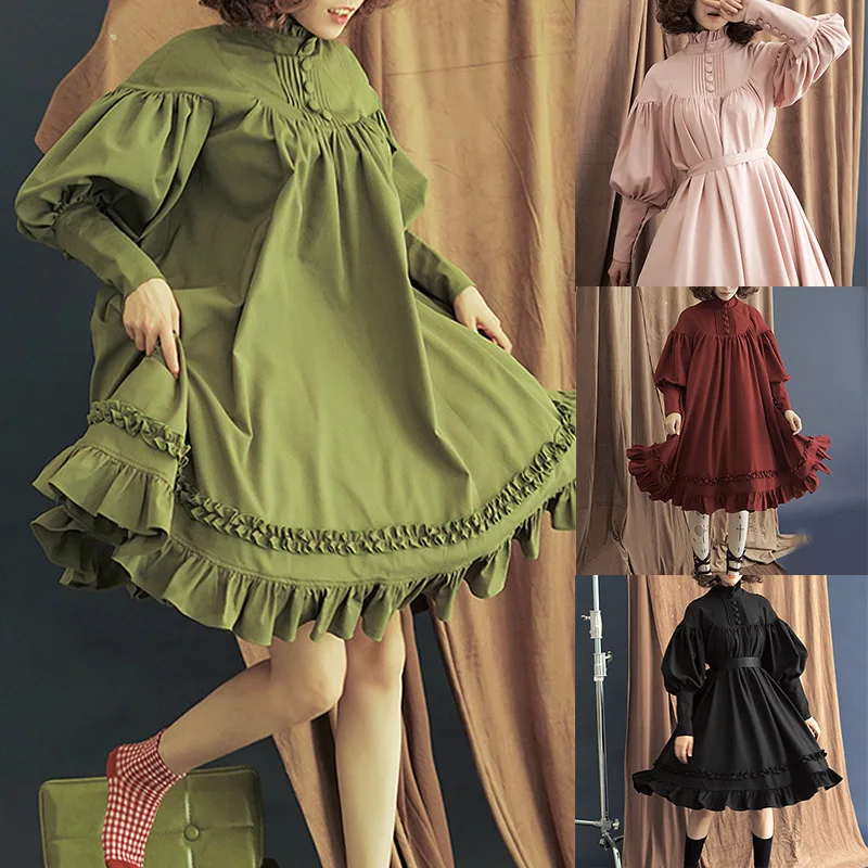Victoria Vintage Lolita Dress Women Courtly Style Prom Party Vestido Festa Midi Dress Mori Girl Sweet Lolita Elegante Abito Da Cameriera