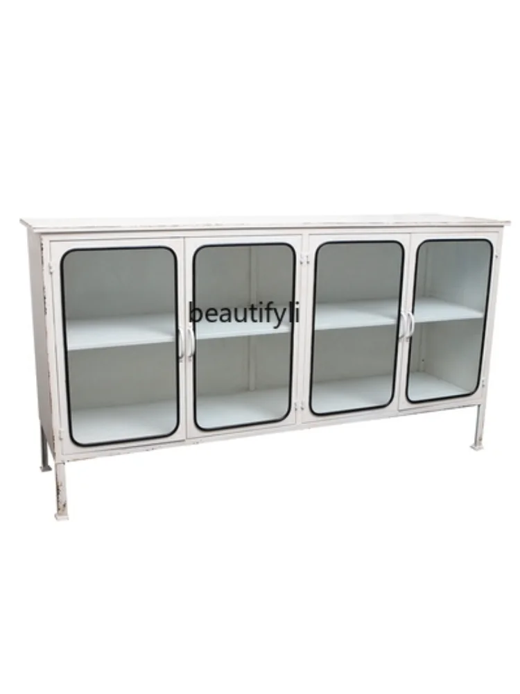Zqmodern Industrial Style Iron Vintage Tv Cabinet Low Cabinet Assemblato Credenza Cabinet Corridoio Cabinet
