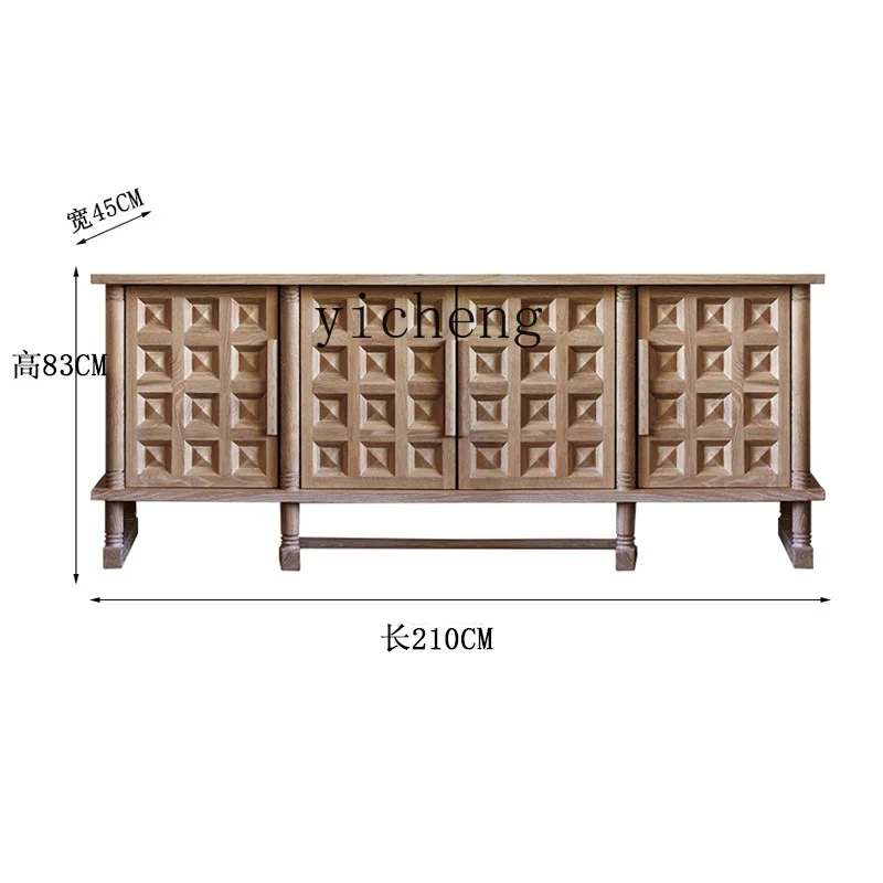 Zk Mobile Credenza In Legno Antico Color Rovere Mobile Tv Vintage Intagliato In Legno Invecchiato