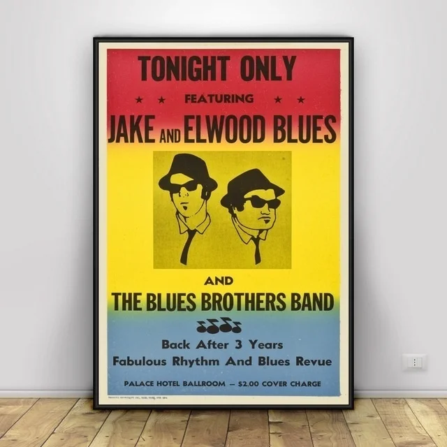 Blues Brothers Vintage Movie Tv Series Print Art Canvas Poster Per Soggiorno Decor Home Wall Picture