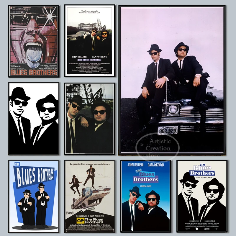Blues Brothers Vintage Movie Tv Series Classic Print Art Canvas Poster Per La Decorazione Del Soggiorno Immagine Della Parete Di Casa