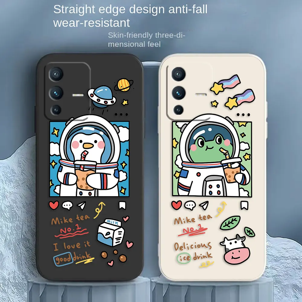 Custodia Per Telefono Tour Spaziale Animale Dei Cartoni Animati Per Vivo S1 S5 S6 S7 S9 S9E S10 S12 S15 S16 S16E V29 V20 V21 V23 V25 V27 Pro 5G Custod